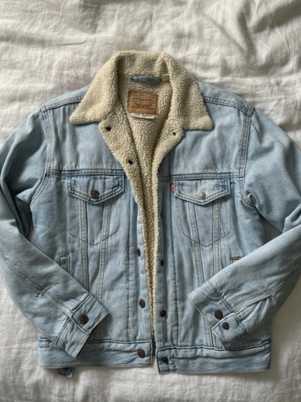 Levi's Light Blue Denim Sherpa-Lined Trucker Jacket